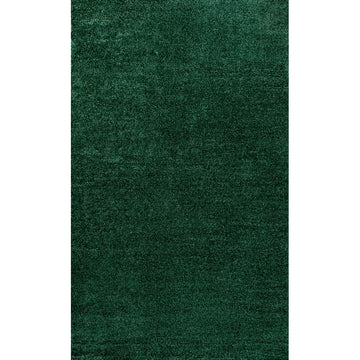 Haze Solid Low-pile Area Rug Emerald